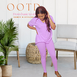 Load image into Gallery viewer, V-NECK TOP AND LEGGINGS LOUNGEWEAR SET
