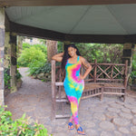 Load image into Gallery viewer, Raven rainbow tie dye color bodysuit
