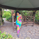 Load image into Gallery viewer, Raven rainbow tie dye color bodysuit
