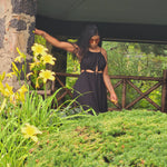 Load image into Gallery viewer, Vogue all black cut out detail maxi dress
