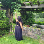 Load image into Gallery viewer, Vogue all black cut out detail maxi dress
