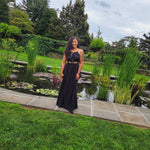 Load image into Gallery viewer, Vogue all black cut out detail maxi dress
