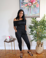 Load image into Gallery viewer, Kimmy off shoulder jumpsuit

