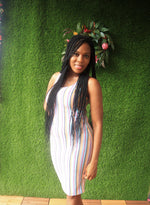 Load image into Gallery viewer, Muiticolor stripe bodycon dress
